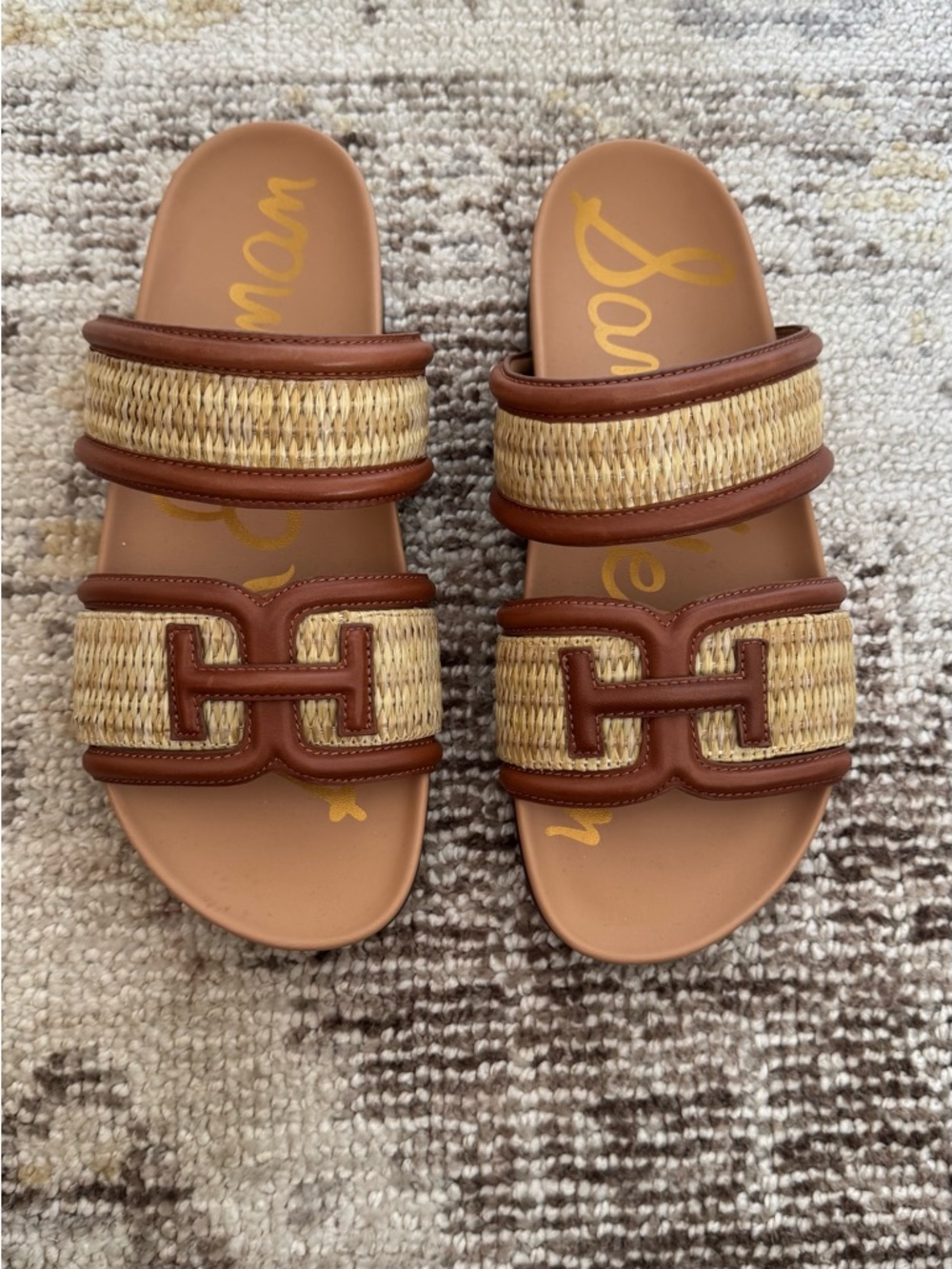 NWOB Sam Edelman Rowan Sandal In Dark Natural / Spiced RU - Picture 4 of 10